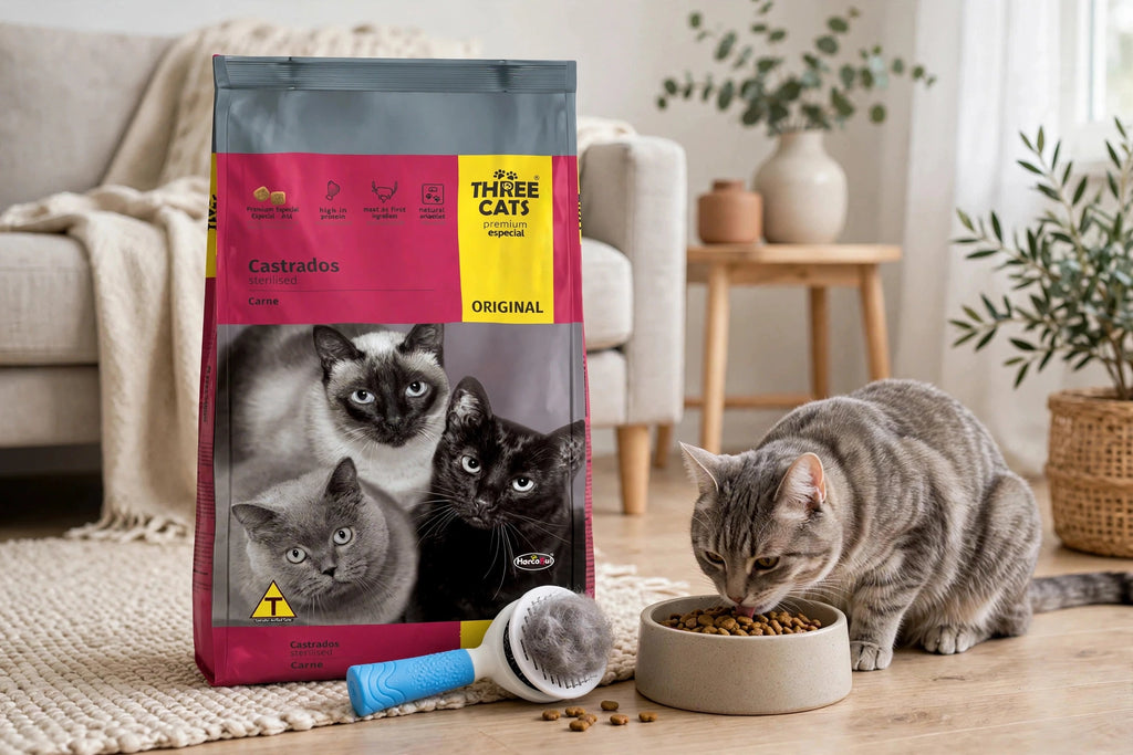 Three Cats Premium Especial Castrados  10kg + Cepillo de regalo