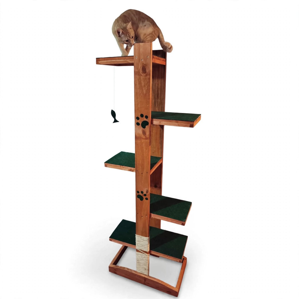 Rascador Gigante para Gatos 1,50m de Alto - Torre de Madera con Plataformas y Juguete