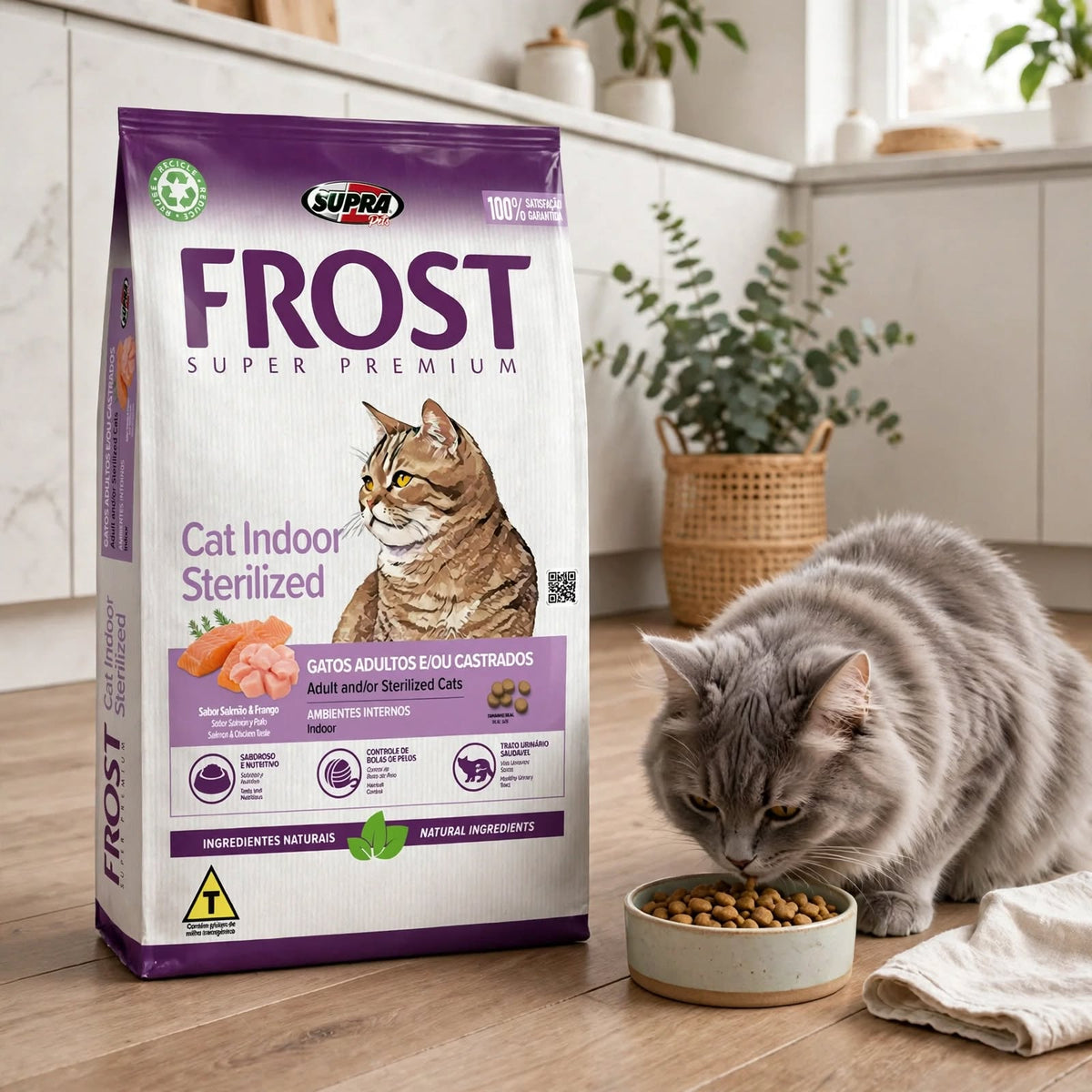 Ración Frost 8,5kg Super Premium Cat Indoor Sterilized - Gatos Adultos Castrados