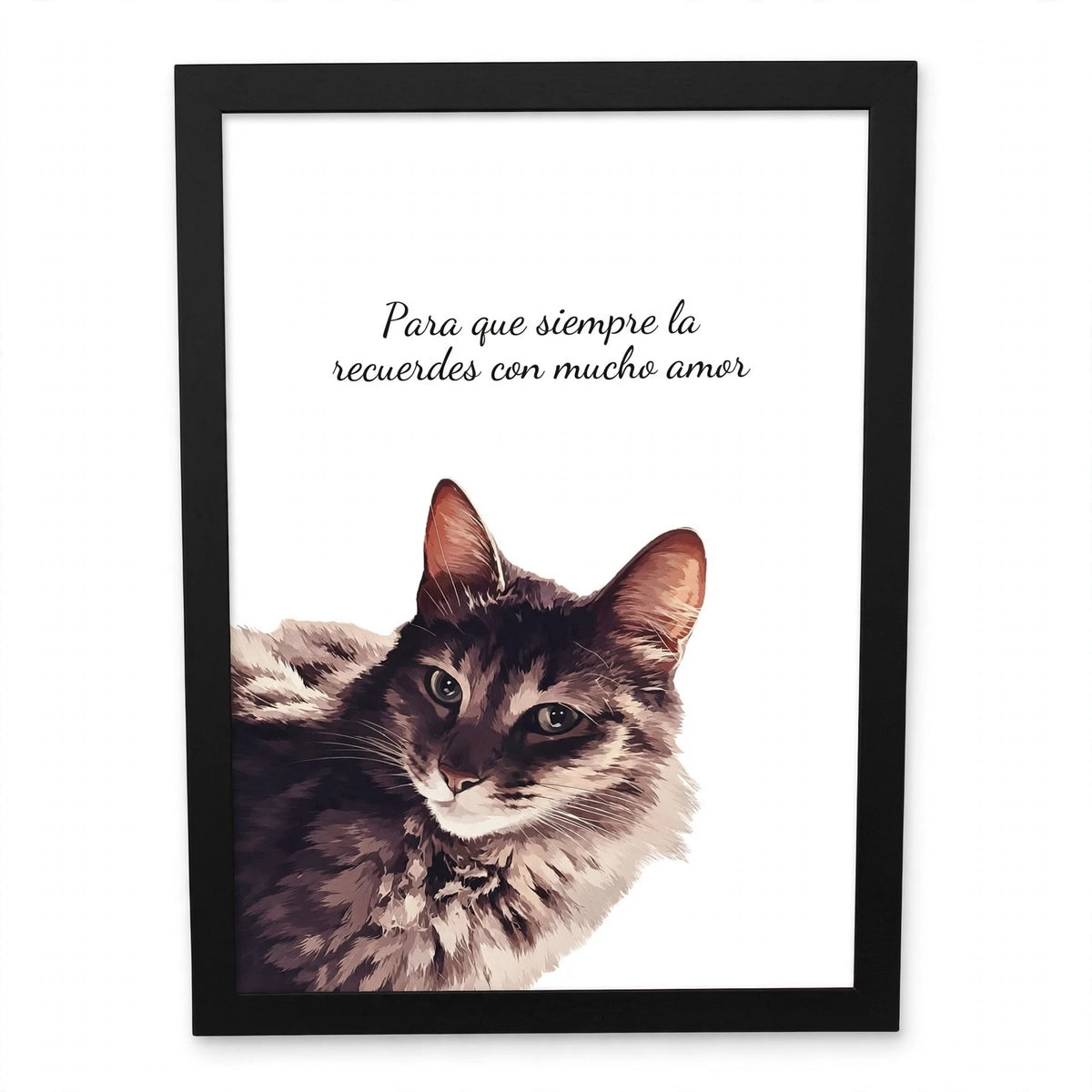 Cuadro Personalizado de Gato - 32x23 cm con Marco