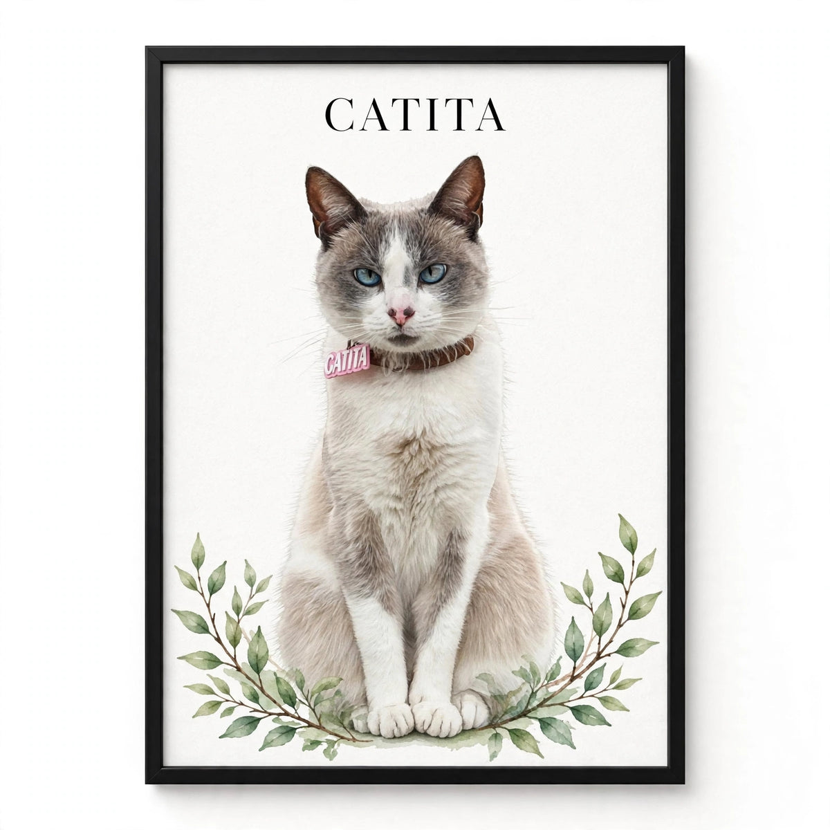 2 Cuadros Personalizado de Gato - 32x23 cm con Marco