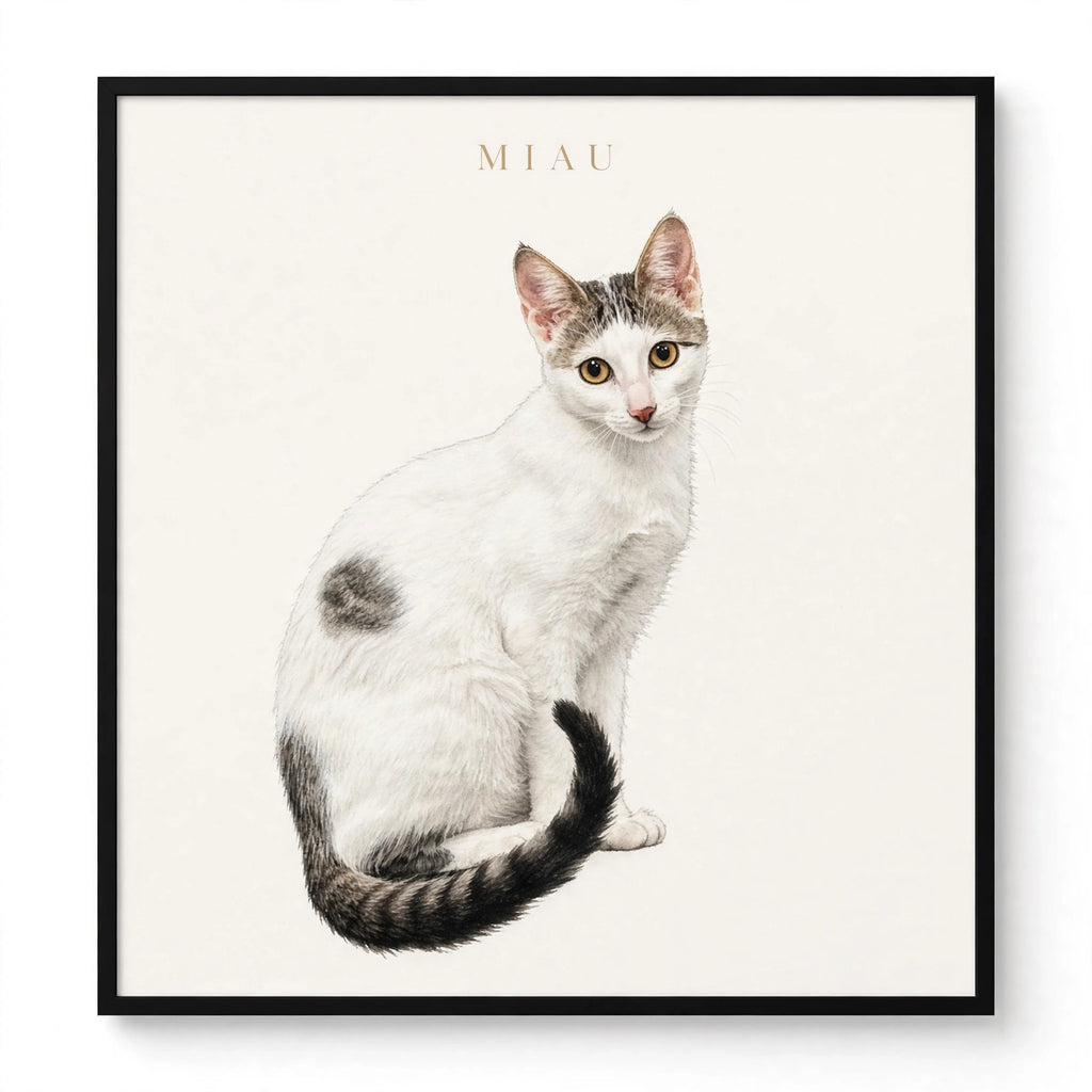 2 Cuadros Personalizado de Gato - 32x23 cm con Marco