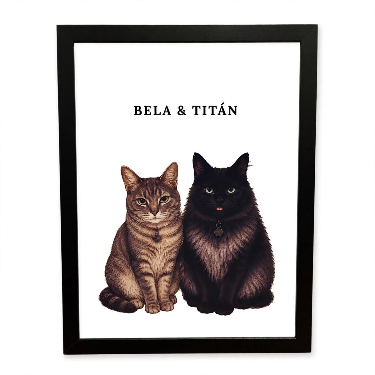 Cuadro Personalizado de Gato - 32x23 cm con Marco
