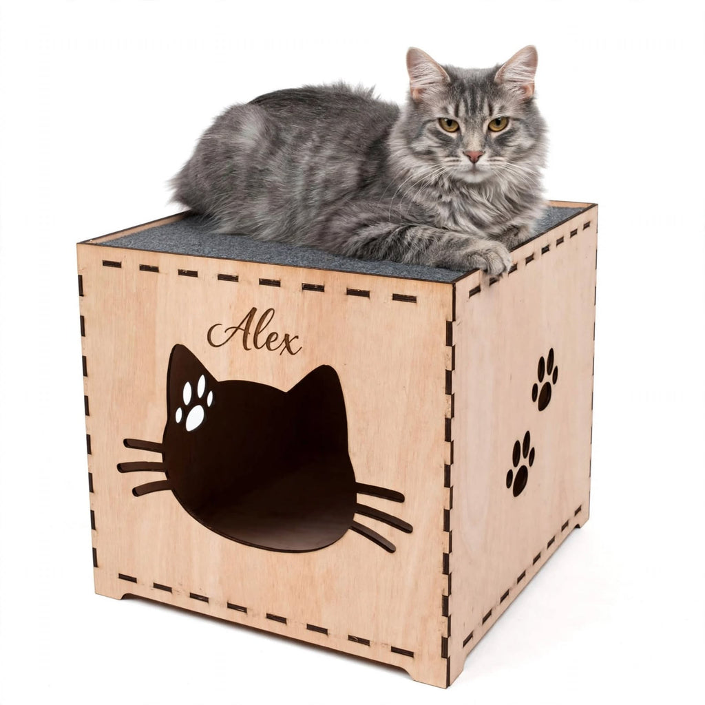Casa para Gatos Personalizada con Rascador – 40 × 40 cm