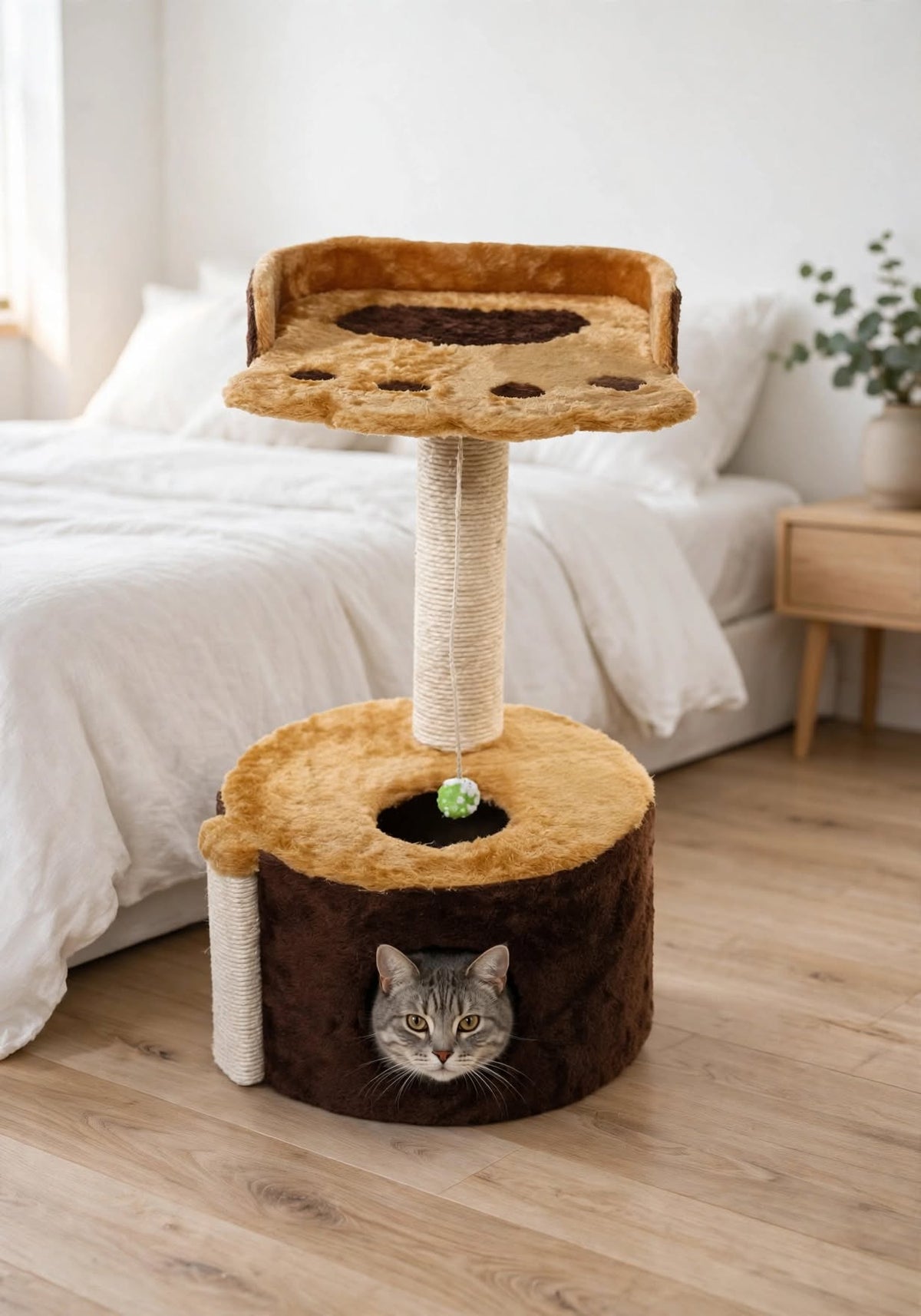 Torre Rascadora Compacta con Cuchita y Mirador - 42x42x60cm
