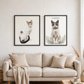 2 Cuadros Personalizado de Gato - 32x23 cm con Marco