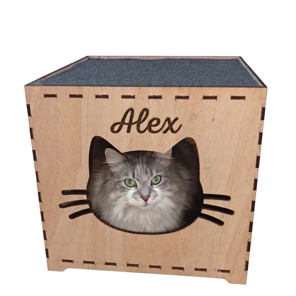 Casa para Gatos Personalizada con Rascador – 40 × 40 cm